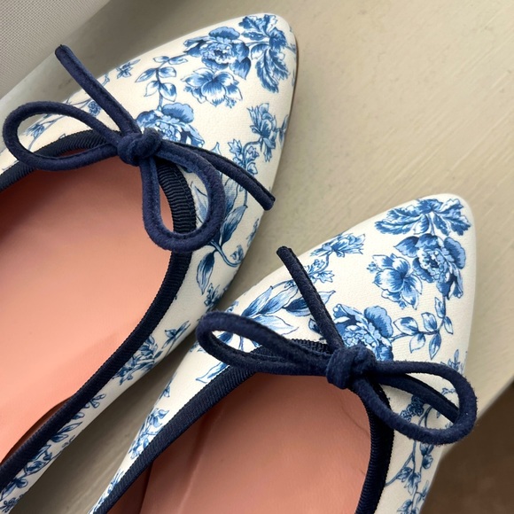 Gal Meets Glam X Margaux - The Pointe Ballet Flats in Blue Toile SOLD OUT STYLE - Picture 8 of 11